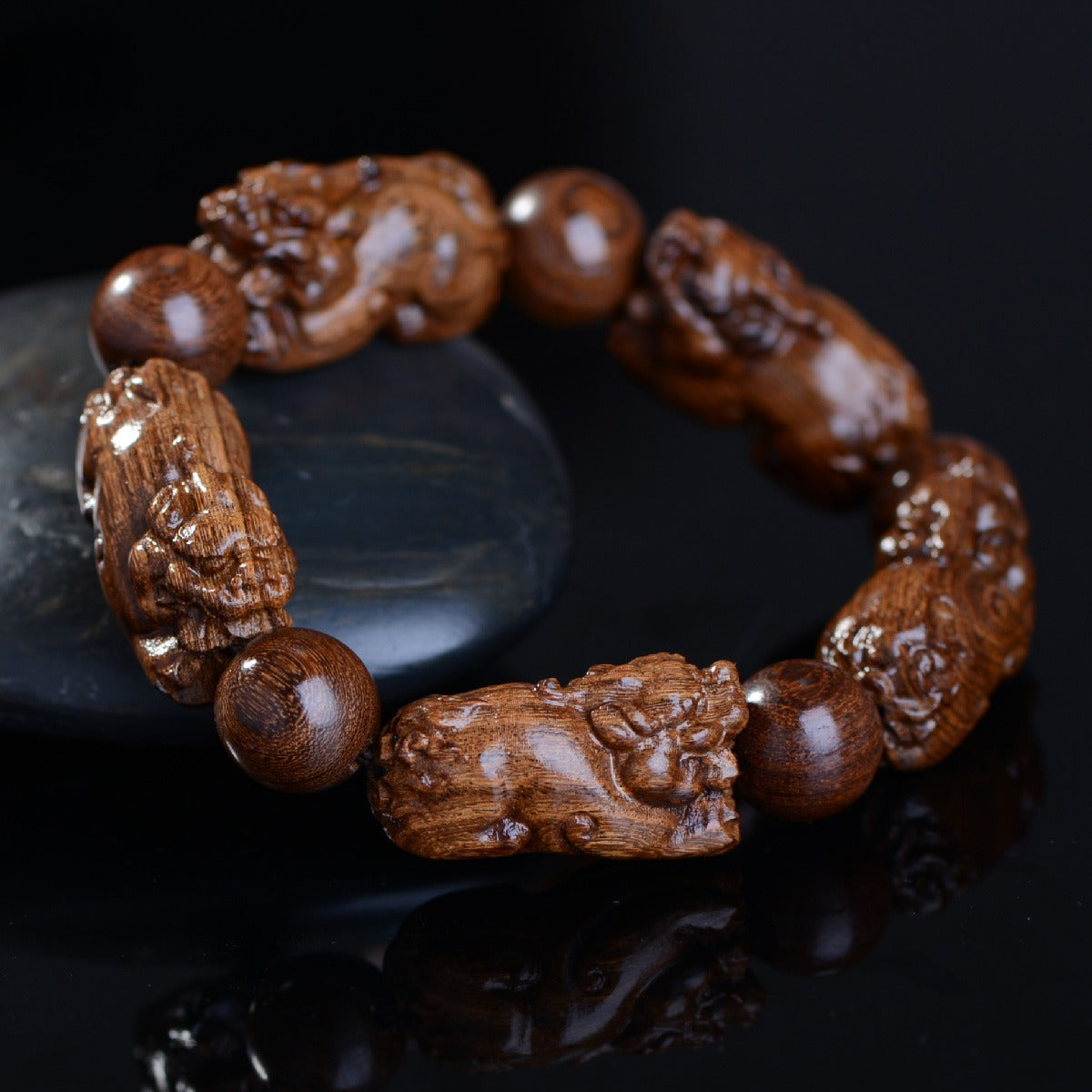 Zen Healing Sandalwood PiXiu Peace Feng Shui Bracelet