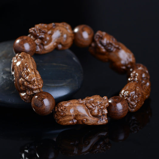 Zen Healing Sandalwood PiXiu Peace Feng Shui Bracelet