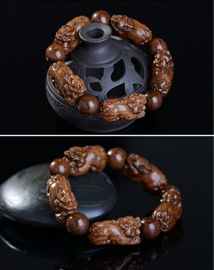 Zen Healing Sandalwood PiXiu Peace Feng Shui Bracelet