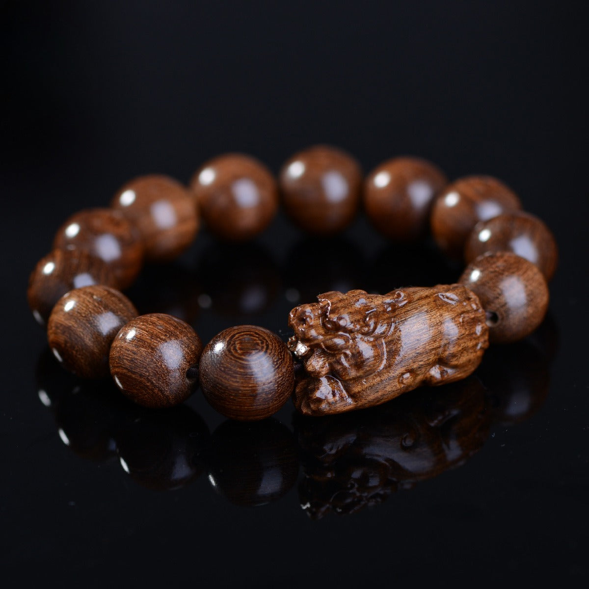 Zen Healing Sandalwood PiXiu Peace Feng Shui Bracelet
