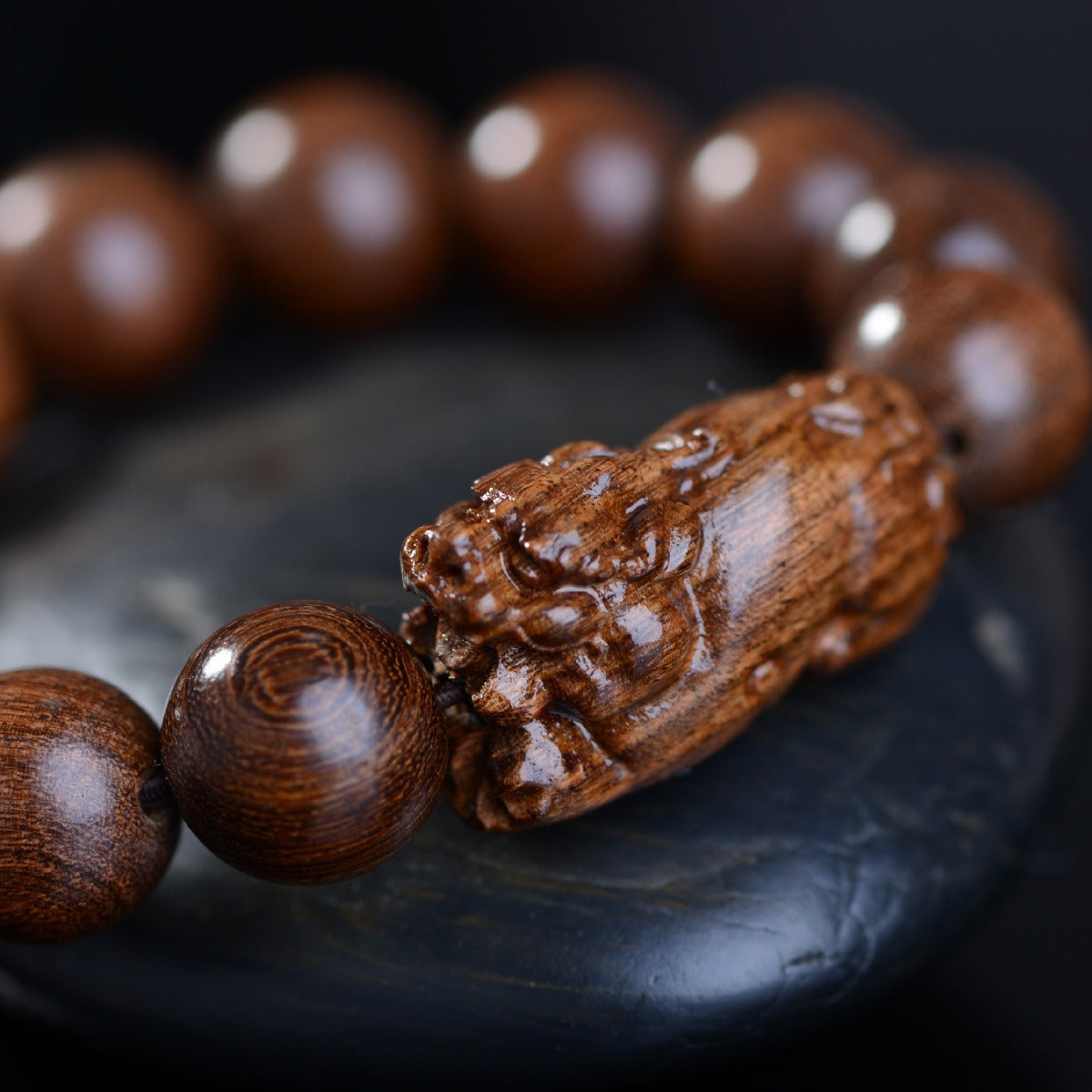 Zen Healing Sandalwood PiXiu Peace Feng Shui Bracelet