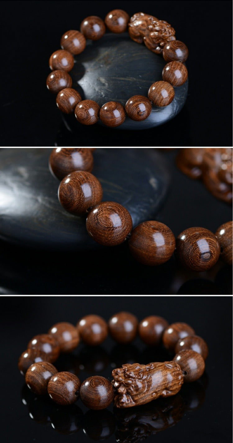Zen Healing Sandalwood PiXiu Peace Feng Shui Bracelet