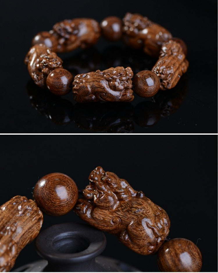 Zen Healing Sandalwood PiXiu Peace Feng Shui Bracelet