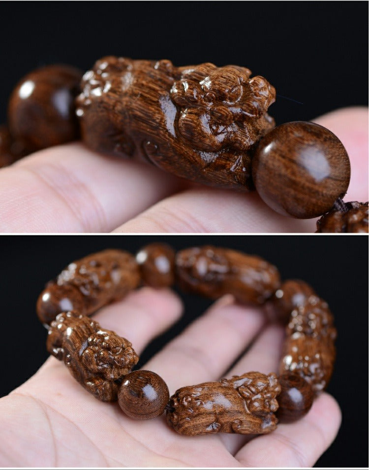 Zen Healing Sandalwood PiXiu Peace Feng Shui Bracelet