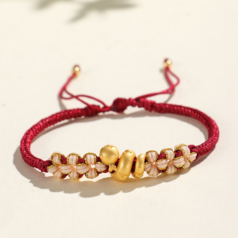 Zen Healing Snake Zodiac 999 Silver Luck Red String Bracelet
