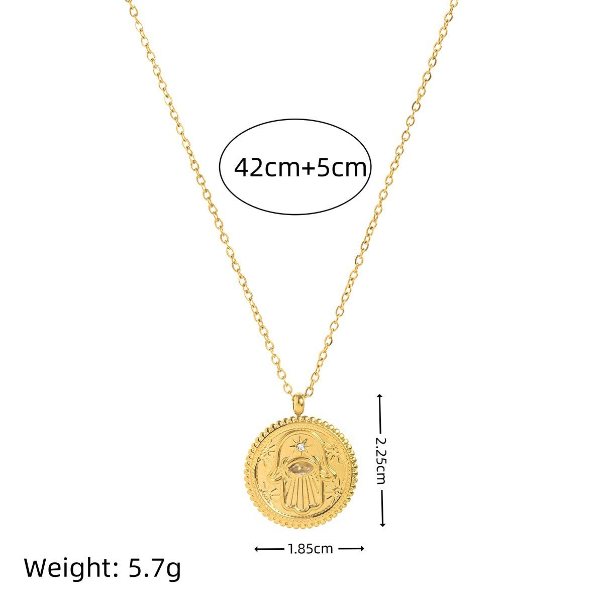Zen Healing Stainless Steel 18K Gold Plated Cross Hassam Necklace