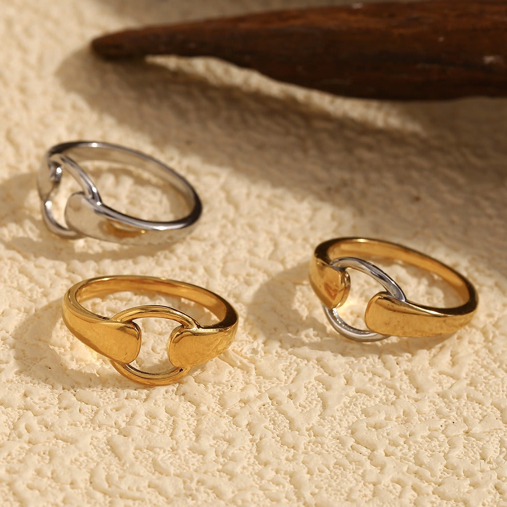 Zen Healing Stainless Steel 18K Gold Plated Stretching Poses Shape Ring