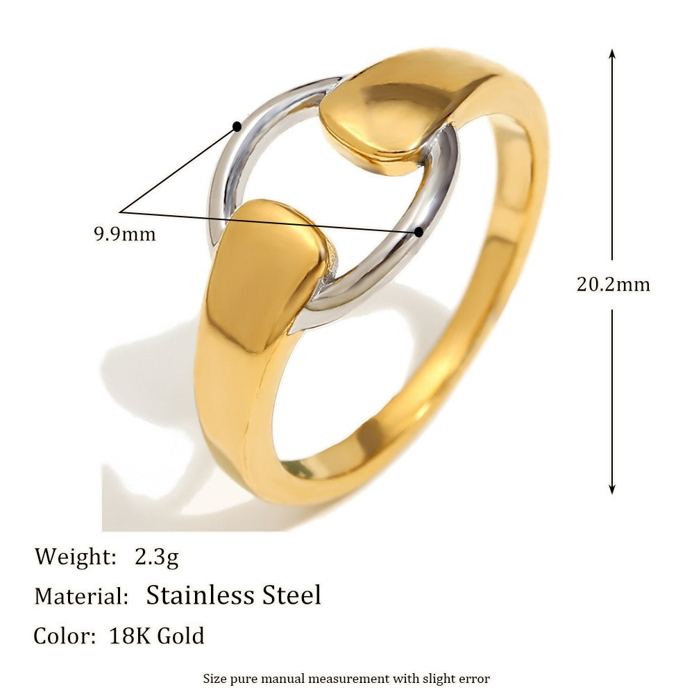 Zen Healing Stainless Steel 18K Gold Plated Stretching Poses Shape Ring