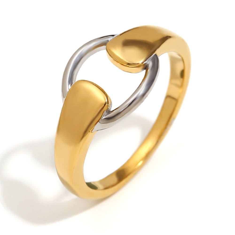 Zen Healing Stainless Steel 18K Gold Plated Stretching Poses Shape Ring
