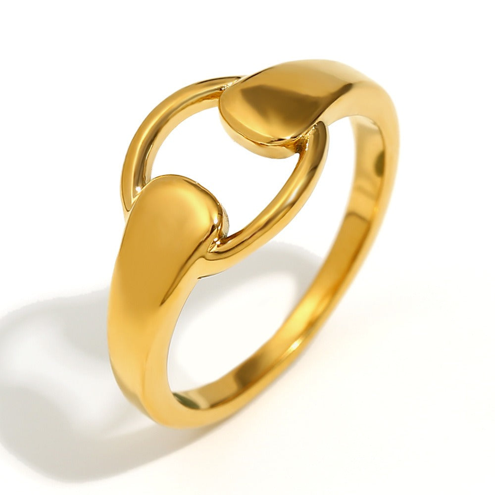 Zen Healing Stainless Steel 18K Gold Plated Stretching Poses Shape Ring