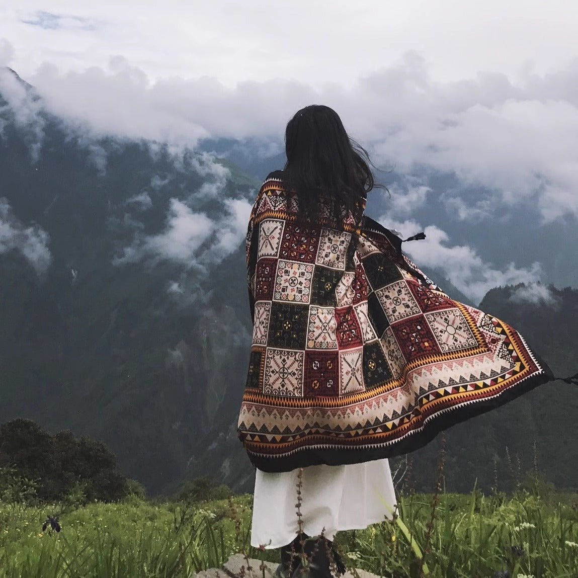 Zen Healing Tibetan Shawl Warm Travel Scarf