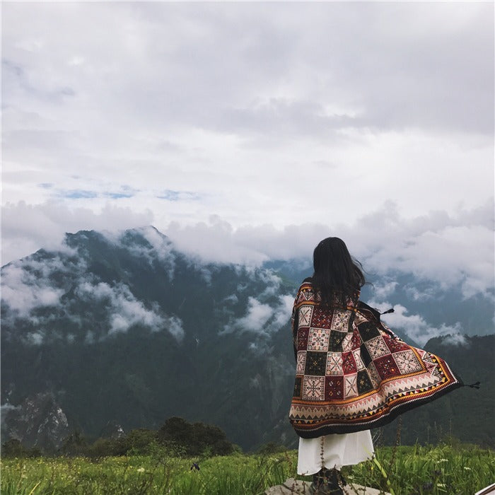 Zen Healing Tibetan Shawl Warm Travel Scarf