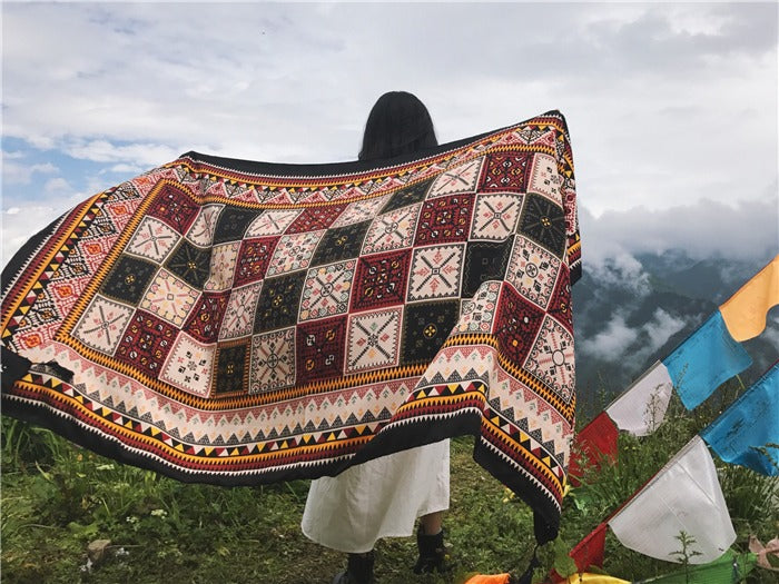 Zen Healing Tibetan Shawl Warm Travel Scarf