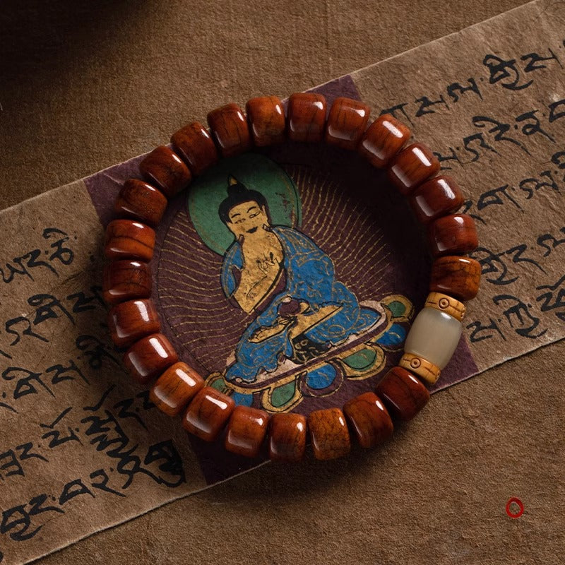 Zen Healing Tibetan Yak Bone Protection Mala Bracelet