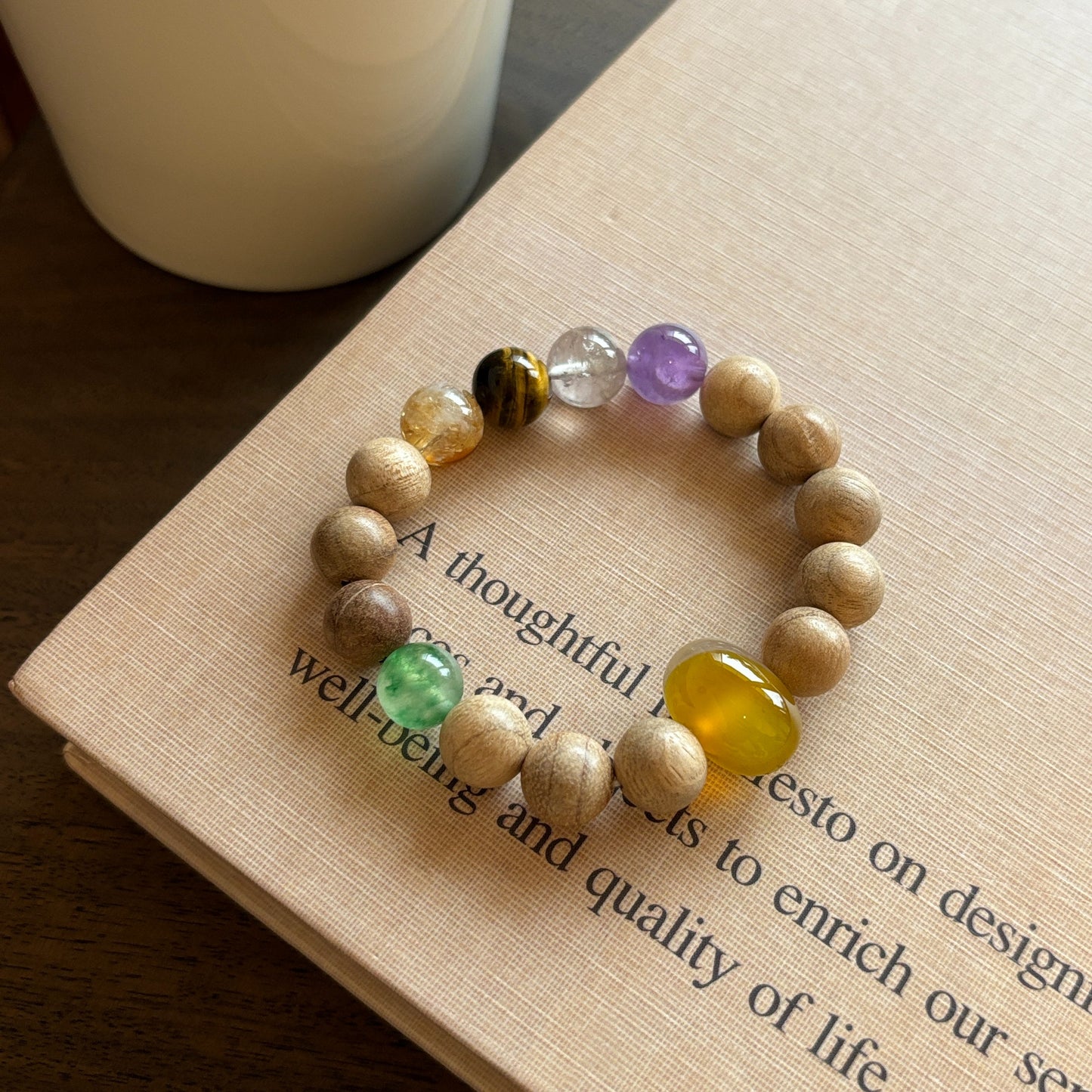 Zen Healing Tiger Eye Camphor Wood Beads Calm Feng Shui Bracelet