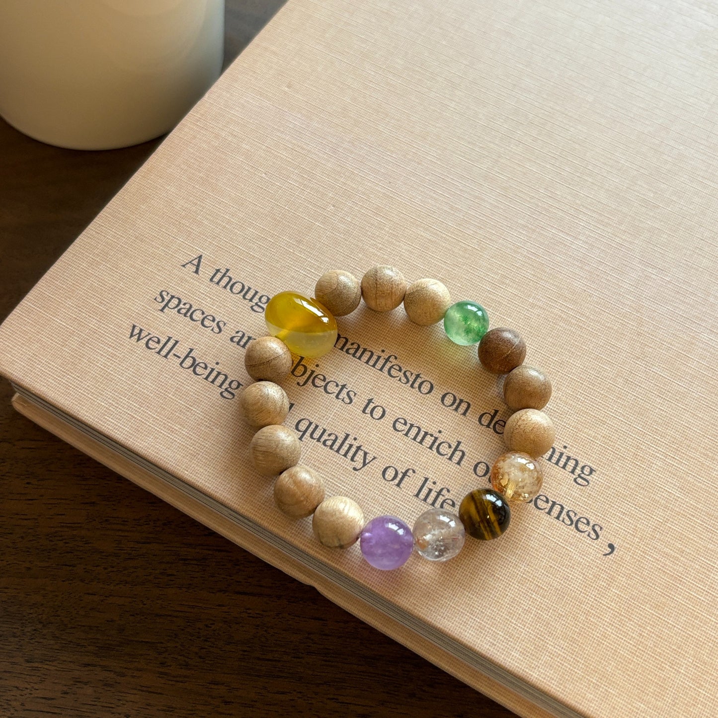 Zen Healing Tiger Eye Camphor Wood Beads Calm Feng Shui Bracelet