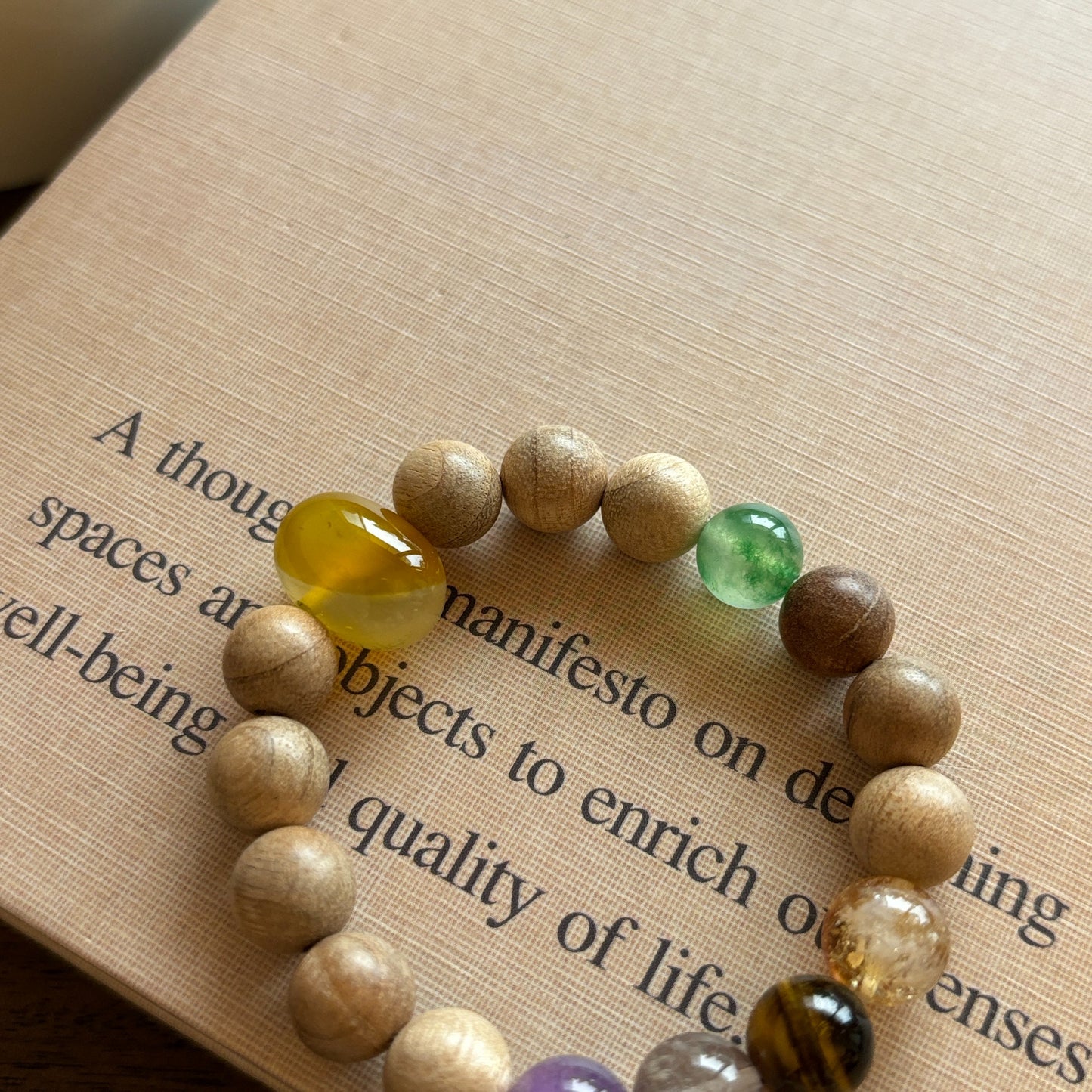 Zen Healing Tiger Eye Camphor Wood Beads Calm Feng Shui Bracelet