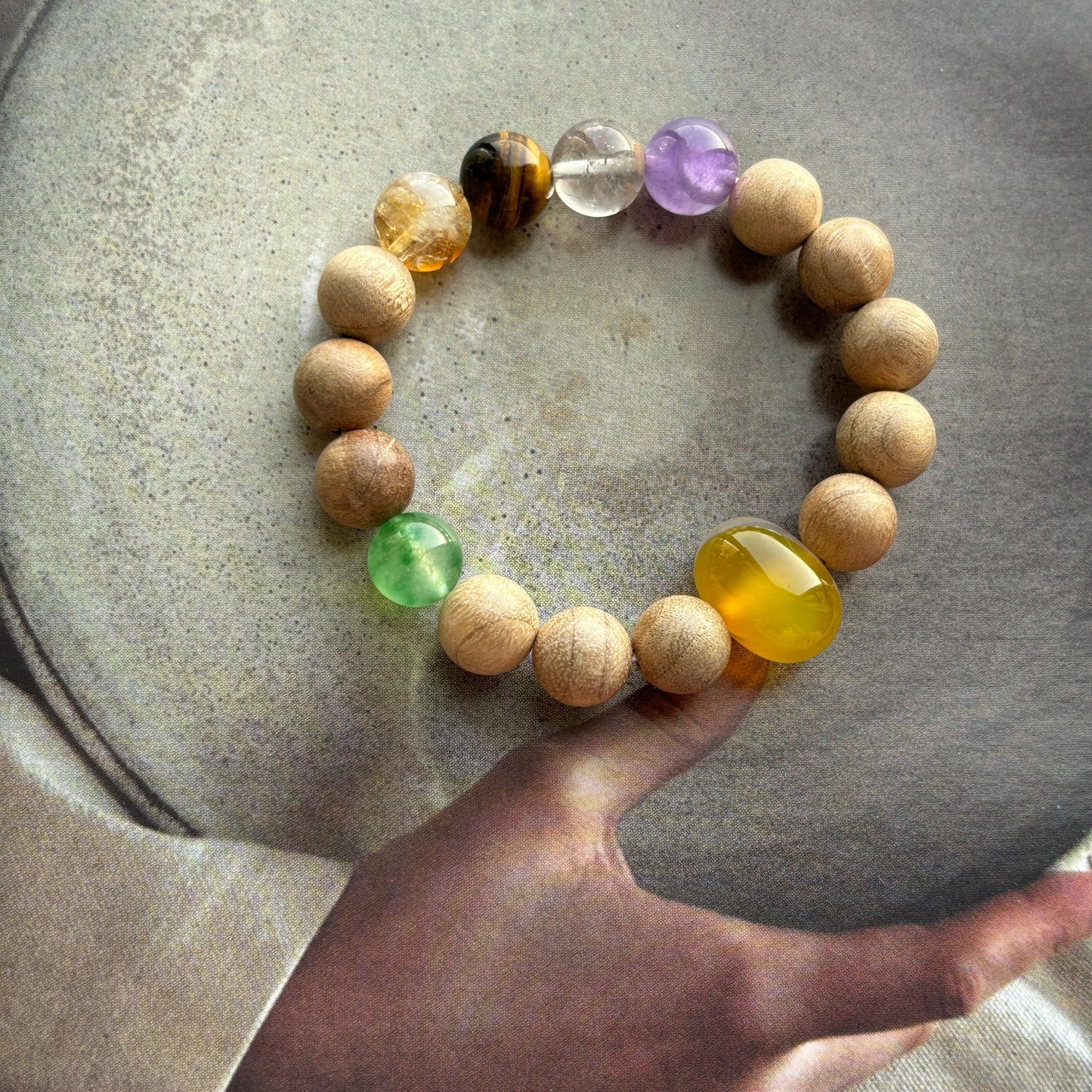 Zen Healing Tiger Eye Camphor Wood Beads Calm Feng Shui Bracelet