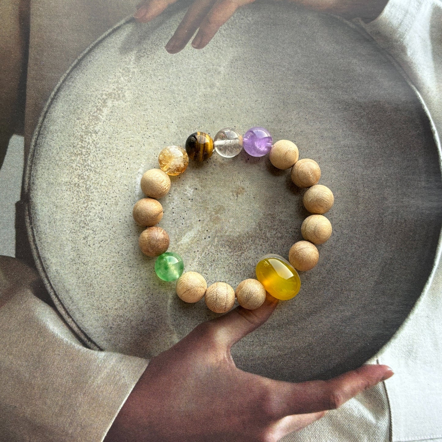 Zen Healing Tiger Eye Camphor Wood Beads Calm Feng Shui Bracelet