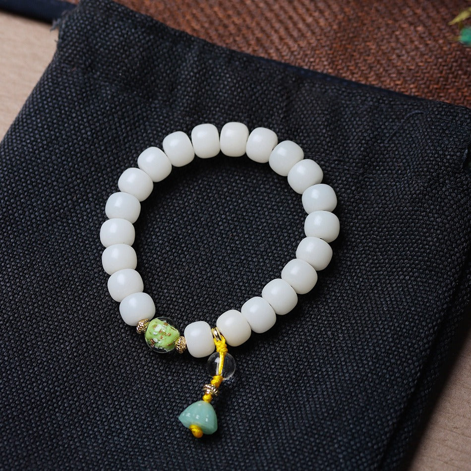 Zen Healing White Jade Bodhi Wisdom Bracelet