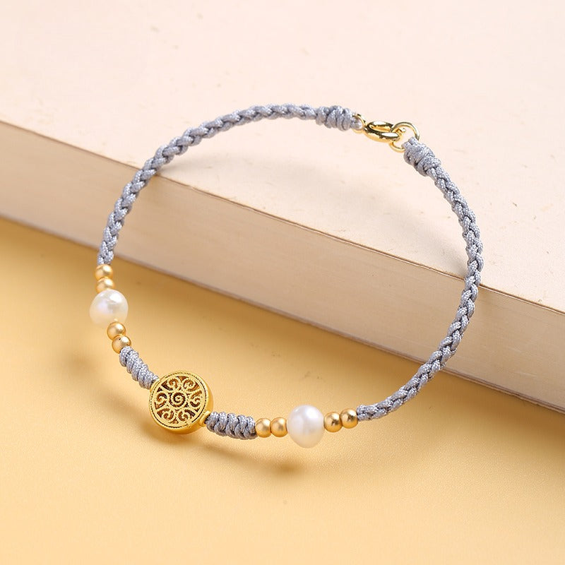 Zen Healing 14K Gold Plated Copper Coin Wealth Braided Bracelet