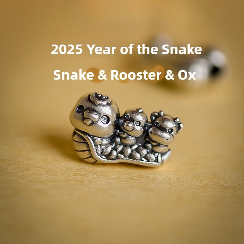 Zen Healing 2025 Chinese Zodiac 999 Sterling Silver Handmade Braided Blessing Bracelet