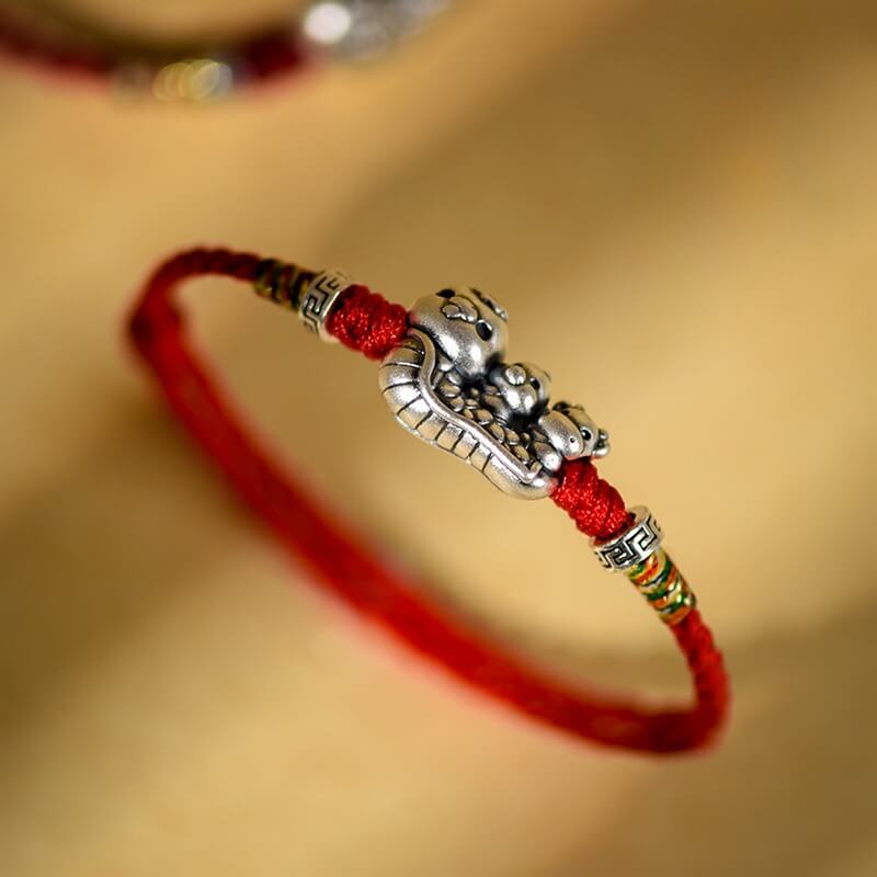 Zen Healing 2025 Chinese Zodiac 999 Sterling Silver Handmade Braided Blessing Bracelet