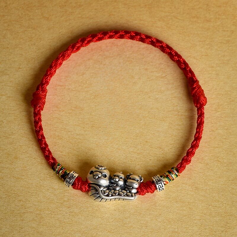 Zen Healing 2025 Chinese Zodiac 999 Sterling Silver Handmade Braided Blessing Bracelet