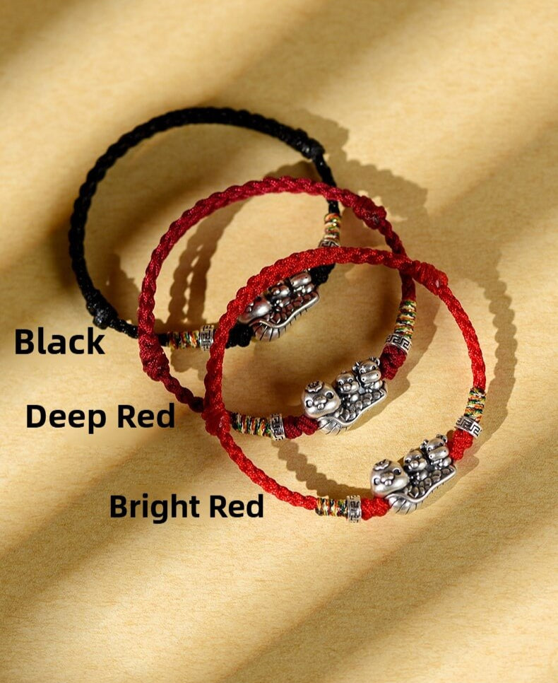 Zen Healing 2025 Chinese Zodiac 999 Sterling Silver Handmade Braided Blessing Bracelet