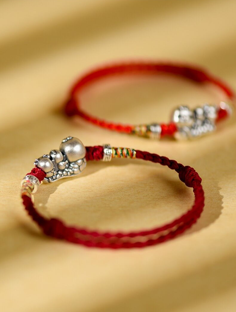 Zen Healing 2025 Chinese Zodiac 999 Sterling Silver Handmade Braided Blessing Bracelet