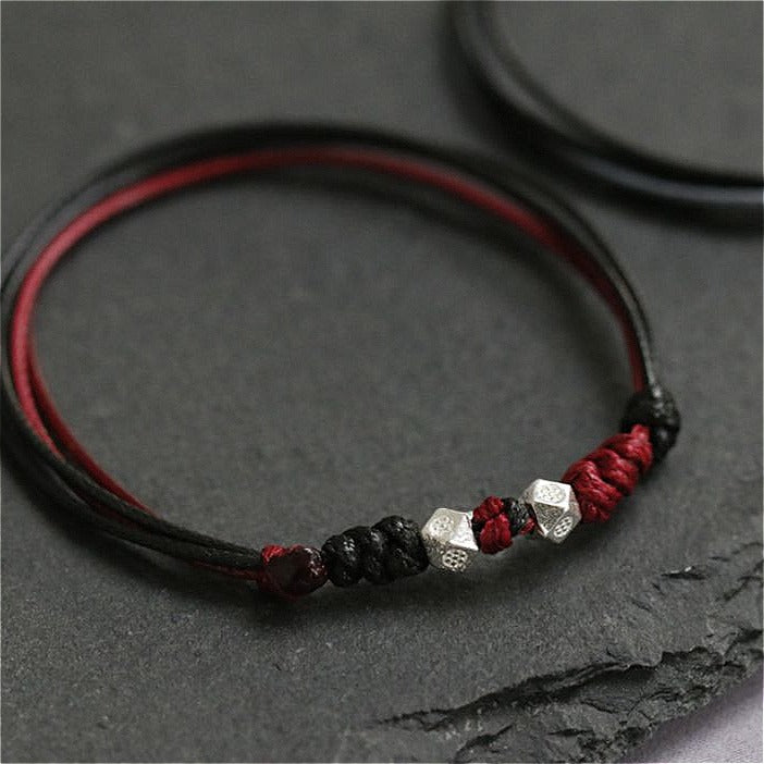 Zen Healing 925 Silver Bead Love Lock Lucky Braided Bracelet