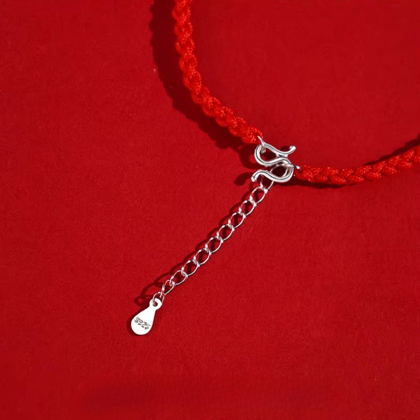 Zen Healing 925 Silver Lotus Luck Red String Bracelet