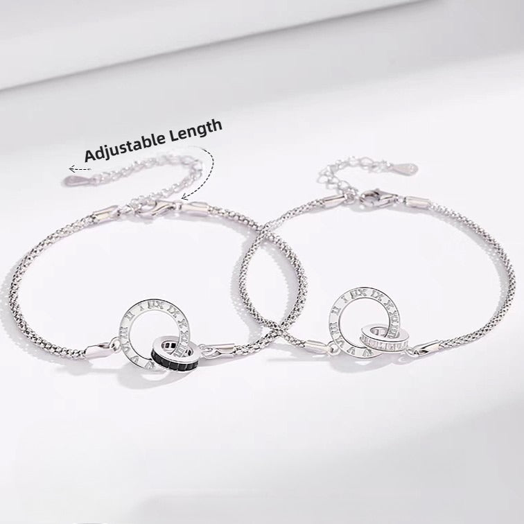 Zen Healing 925 Silver Moebius Strip Love Couple Bracelet