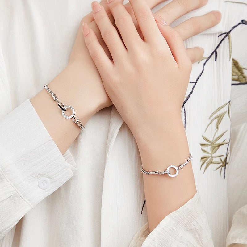 Zen Healing 925 Silver Moebius Strip Love Couple Bracelet