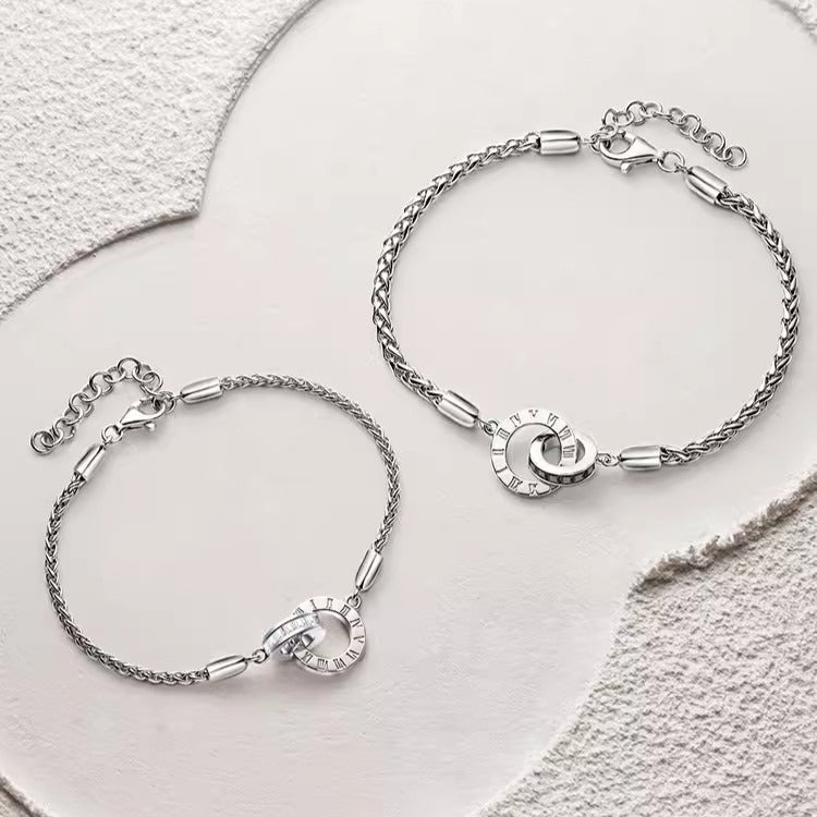 Zen Healing 925 Silver Moebius Strip Love Couple Bracelet