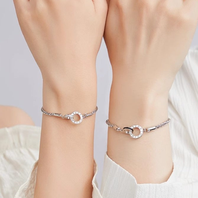 Zen Healing 925 Silver Moebius Strip Love Couple Bracelet