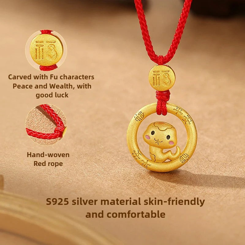 Zen Healing 925 Sterling Silver Chinese Zodiac Peace Pendant Necklace