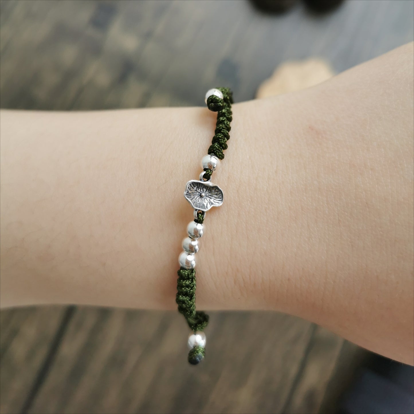 Zen Healing 925 Sterling Silver Lotus Luck Braided Bracelet