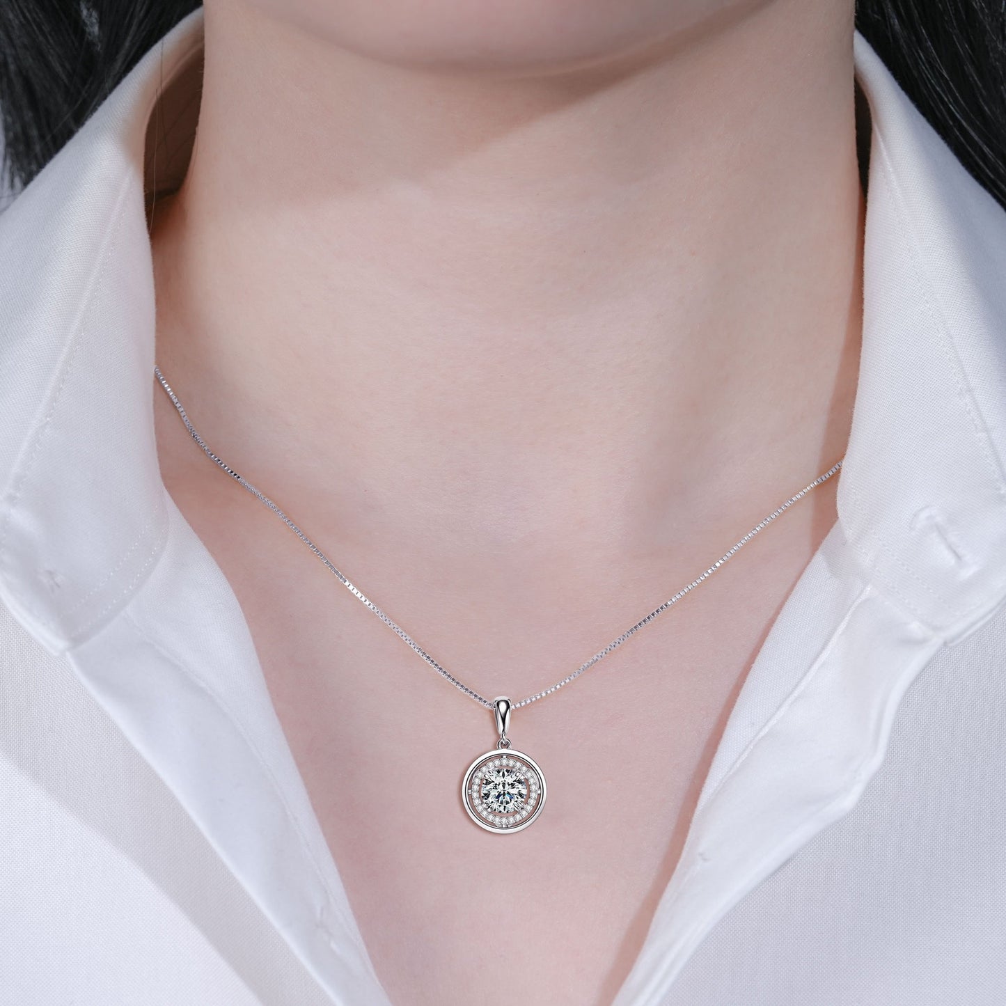 Zen Healing 925 Sterling Silver Moissanite Compass Pendant Necklace