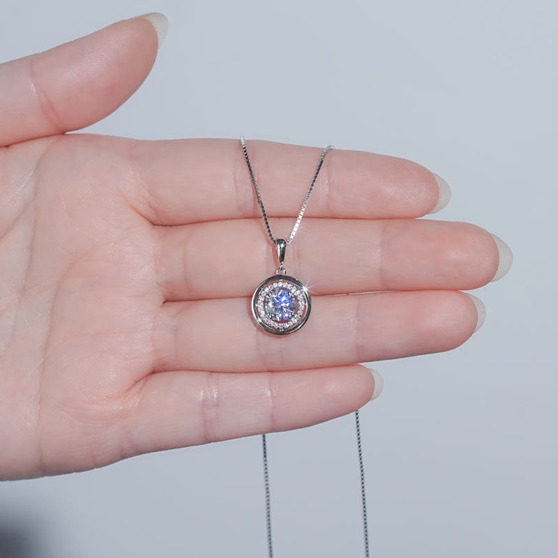 Zen Healing 925 Sterling Silver Moissanite Compass Pendant Necklace