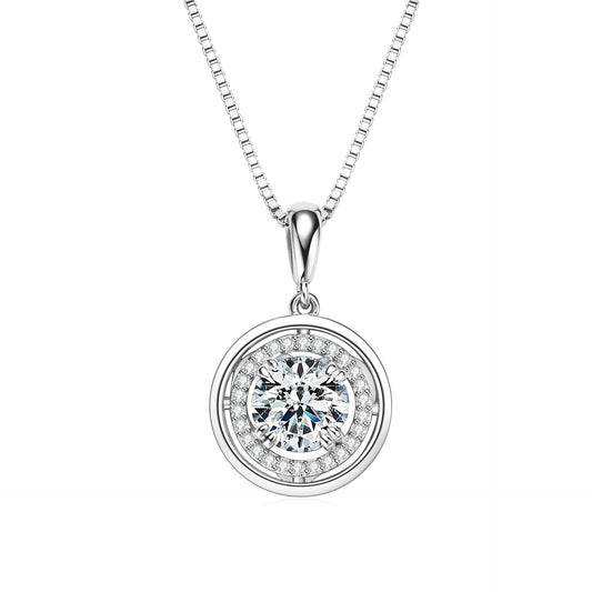 Zen Healing 925 Sterling Silver Moissanite Compass Pendant Necklace