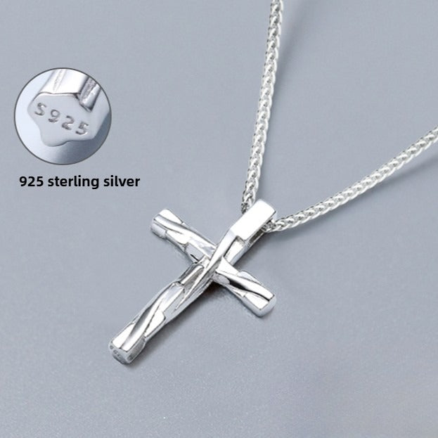 Zen Healing 999 Sterling Silver Cross Faith Pendant Necklace