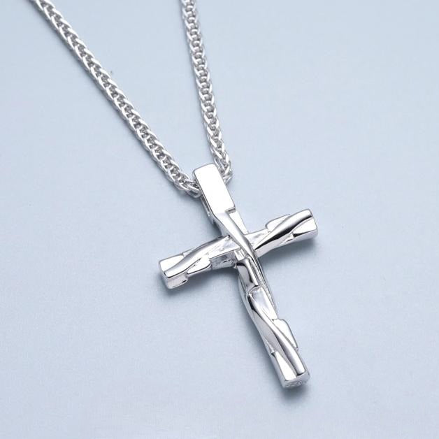 Zen Healing 999 Sterling Silver Cross Faith Pendant Necklace