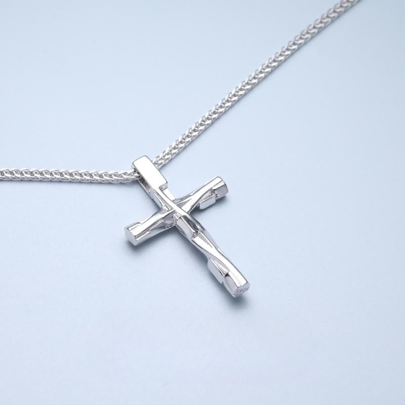 Zen Healing 999 Sterling Silver Cross Faith Pendant Necklace