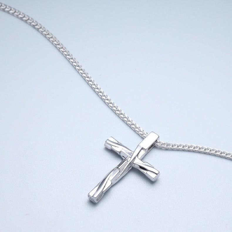 Zen Healing 999 Sterling Silver Cross Faith Pendant Necklace