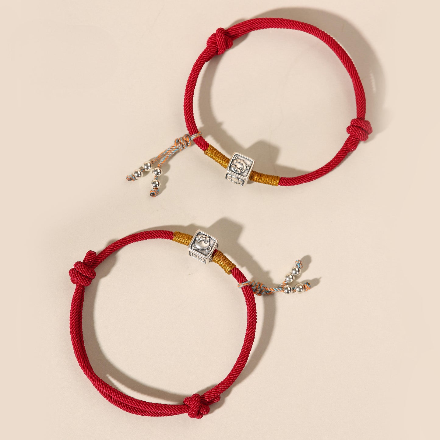 Zen Healing 99 Sterling Silver 2025 Chinese Zodiac Amulet Lucky Red String Bracelet
