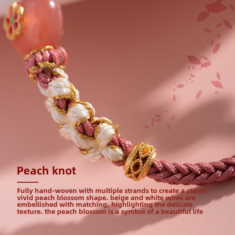 Zen Healing Agate Peach Blossom Love Braided Bracelet