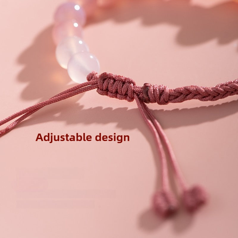 Zen Healing Agate Peach Blossom Love Braided Bracelet
