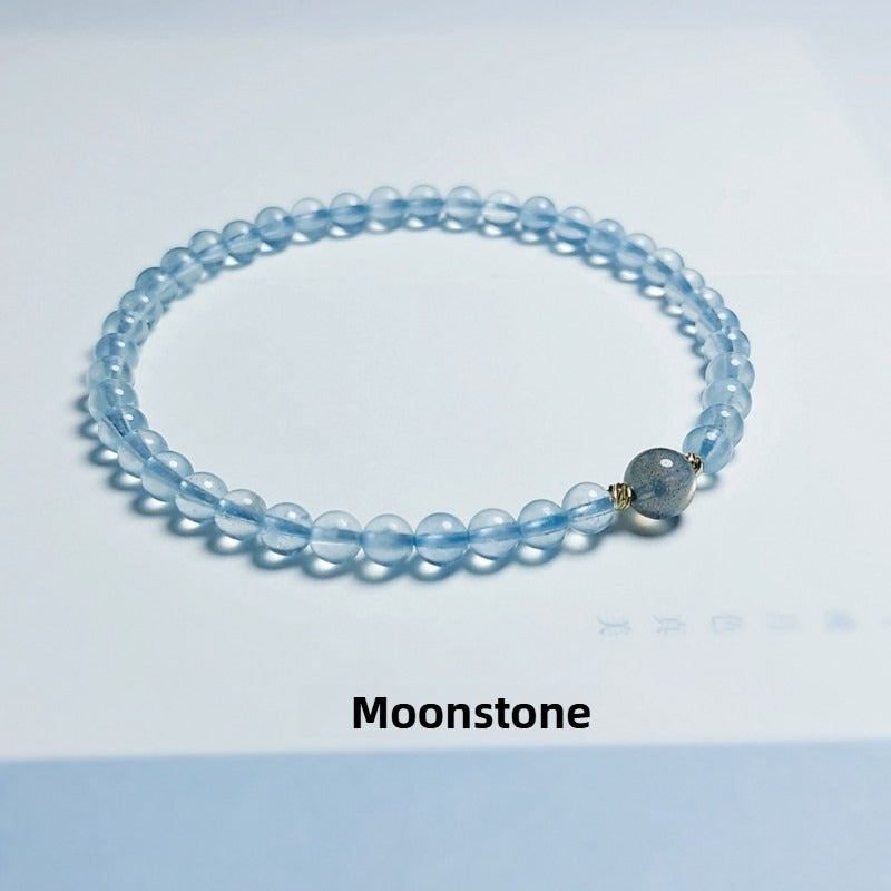 Zen Healing Aquamarine Rainbow Moonstone Healing Bracelet