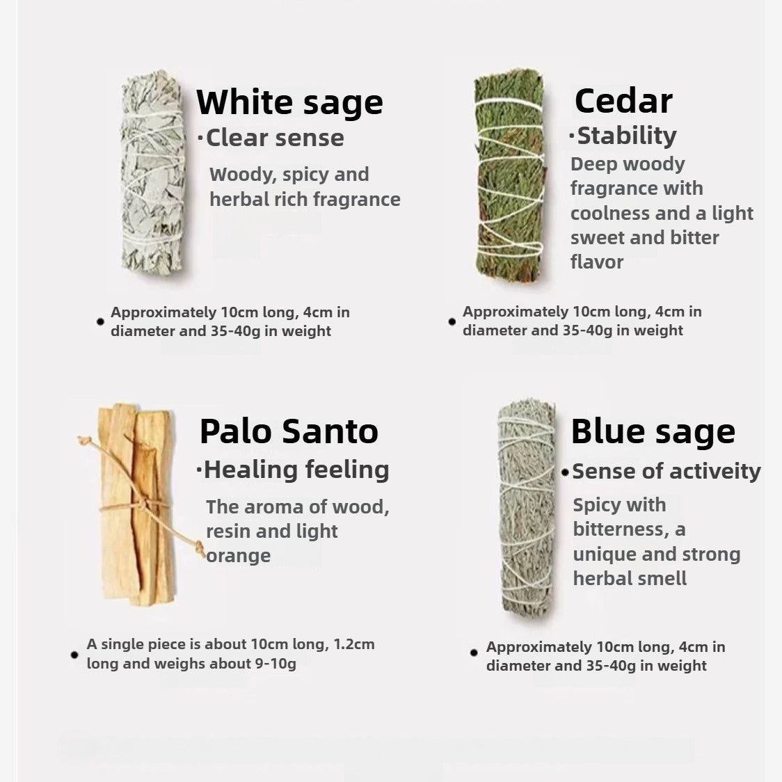 Zen Healing Blue Sage Cedar Palo Santo Meditation Cleansing Kit